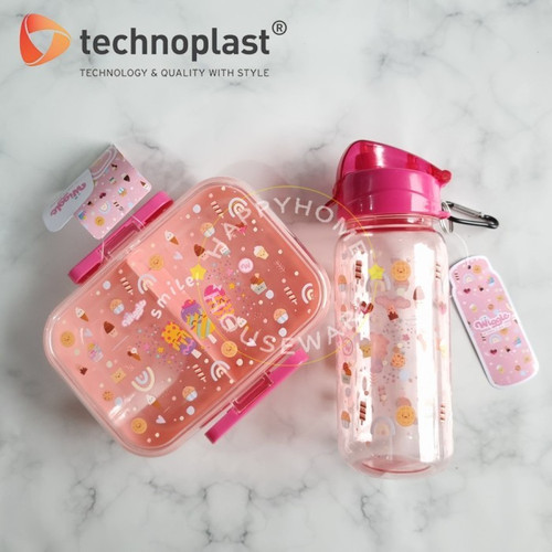 Technoplast Paket Set Lunch Box 750 ml & Botol Minum 670 ml Bekal Anak