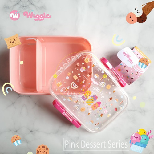 Technoplast Paket Set Pink Dessert Lunch Box 750 ml Botol Minum 670 ml