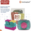 Technoplast SLK019 Big Block Lunch Box Set Tas Kotak Makan Bentuk Lego