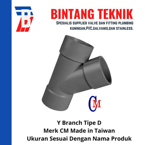 Y Branch 6" inch PVC D Merk CM Taiwan