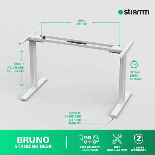 Frame Electric Standing Desk Stramm Bruno SF Working Gaming Desk