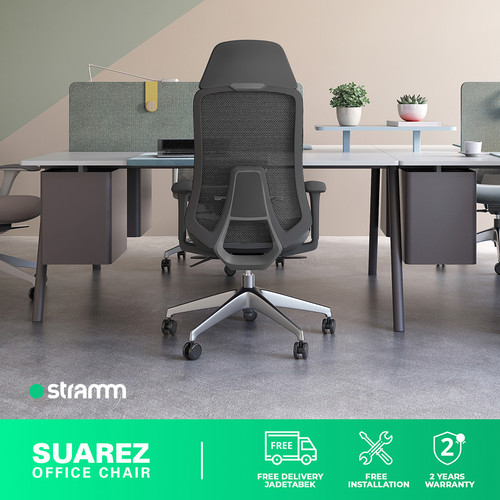 Kursi Kantor Ergonomis Stramm Suarez I with Alumunium Footbase