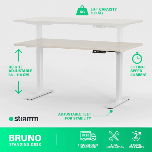 Meja Kerja Adjustable Standing Desk Stramm Bruno SF