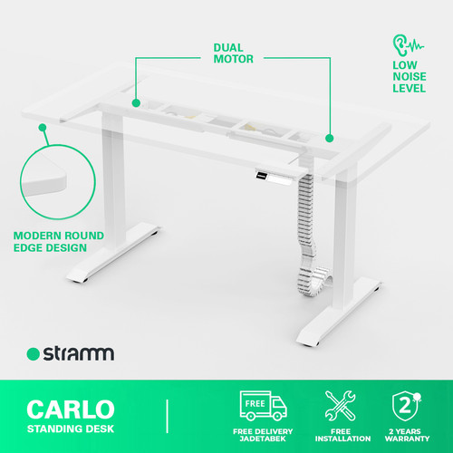 Meja Kerja Adjustable Standing Desk Stramm Carlo SF