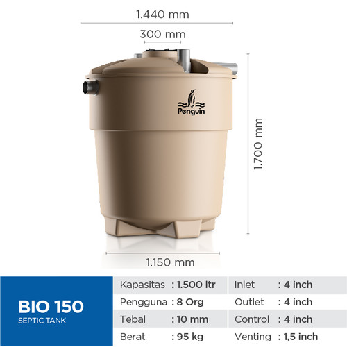 Penguin Septic Tank Biorotech BIO 150 1500 Liter