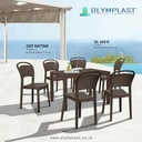 (CARGO) Olymplast ODT R 120 Meja Makan Plastik Dining Dine Table Rotan