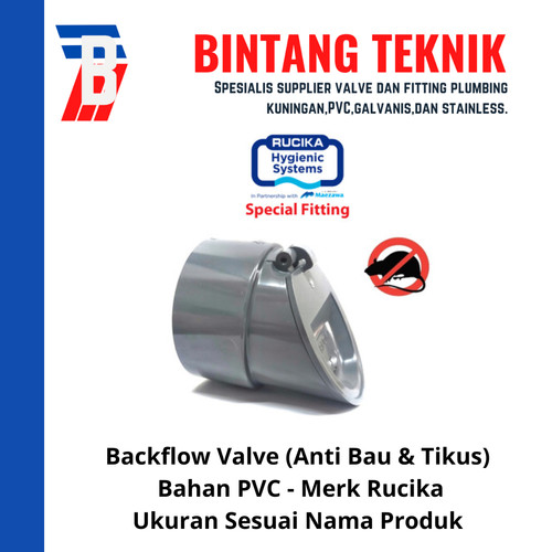 Backflow Valve 3" inch PVC Rucika