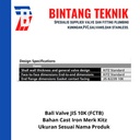 Ball Valve 2-1/2" inch Flange JIS10K Merk Kitz Fig. FCTB