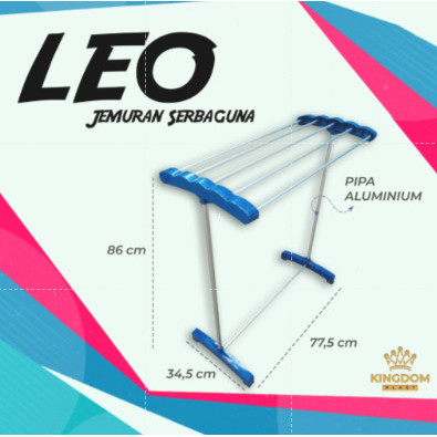 Rak Jemuran Leo Gantungan Handuk Jemur Pakaian Baju Towel Stand Hanger Kingdom Aluminium Kuat Kokoh Anti Karat Serbaguna