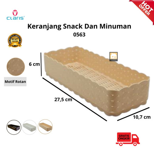 Claris 0563 Keranjang Nampan Tray Anyaman Rota Travessa Panjang