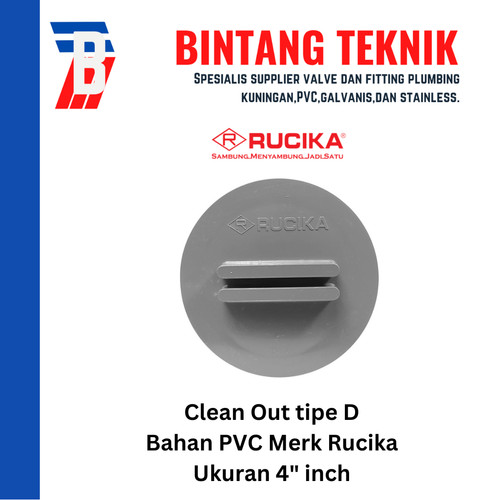 Clean Out / Tutup Septic Tank PVC Rucika 4" inch D (Tipis)