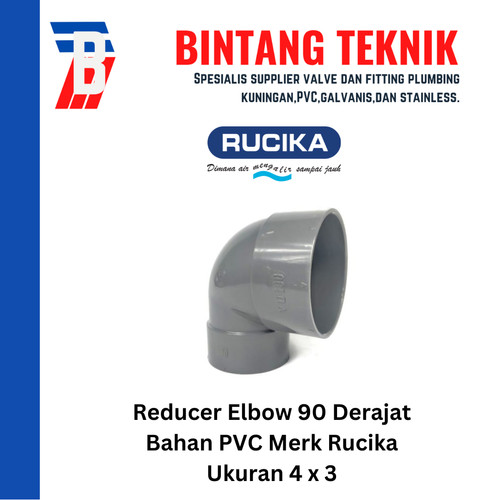 Elbow / Knee 4 x 3 PVC Rucika D (Tipis) 90 Derajat