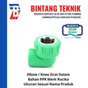 Elbow Drat Dalam PPR Pipa 1" inch (32 mm) x Drat 1" inch Rucika