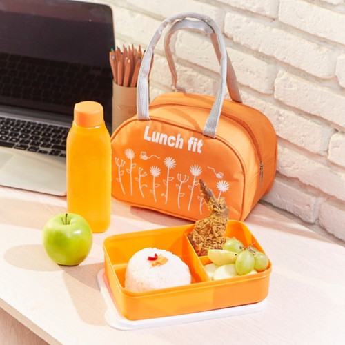 CPM Lunchfit Flowery Kotak Tas Bekal Makan Lunch Box Bag Set Botol Air