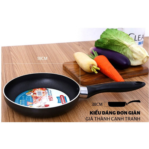 Sunhouse CT18 Wajan Teflon 18cm Plain Fry Pan Kuali Wok Anti Lengket