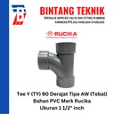 Large Radius Tee Y 1 1/2" inch PVC Rucika AW