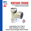 Large Radius Tee Y 6" PVC D Merk CM Taiwan