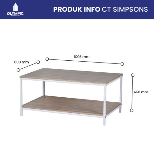 Olympic Coffee Table CT Simpsons Meja Tamu Teras Kopi Rangka Besi