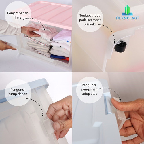 Olymplast OBC PURE Bening Transparan Box Container 62 Liter Kotak