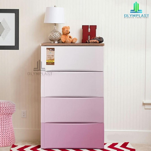 Olymplast ODC 04 M Toska Pink Lemari Laci Cabinet Susun 4 Modern