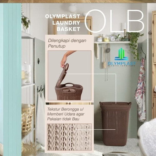 Olymplast OLB Laundry Basket Keranjang Pakaian Baju Plastik