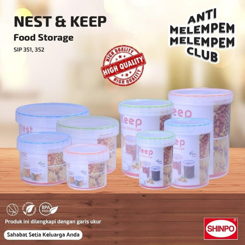 Shinpo 352 Set 4 Pcs Mix Toples Kedap Udara Putar Keep Tempat Makan