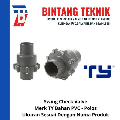 Swing Check Valve / Kleb Tabok PVC 4" inch Merk TY