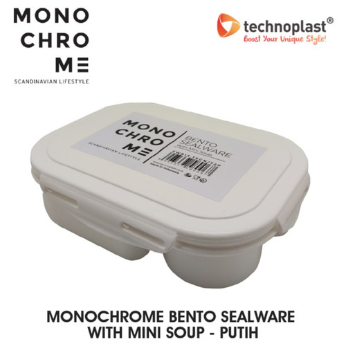 Technoplast Monochrome Bento Sealware Kotak Bekal Makan Lunch Box Soup