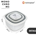 Technoplast Monochrome Sealware Set Of 5 Pcs Kotak Makan Lunch Box