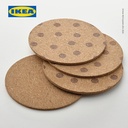 IKEA SOLABBORRE Tatakan Gelas Gabus Berdot 10cm Isi 4Pcs