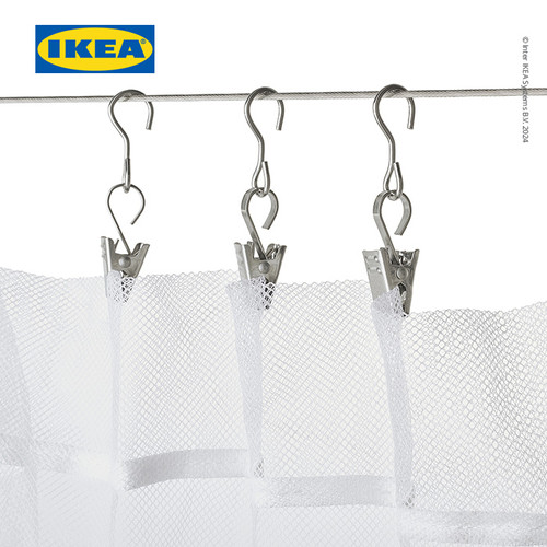 IKEA RIKTIG Pengait Gorden Dengan Klip Set Isi 24pcs