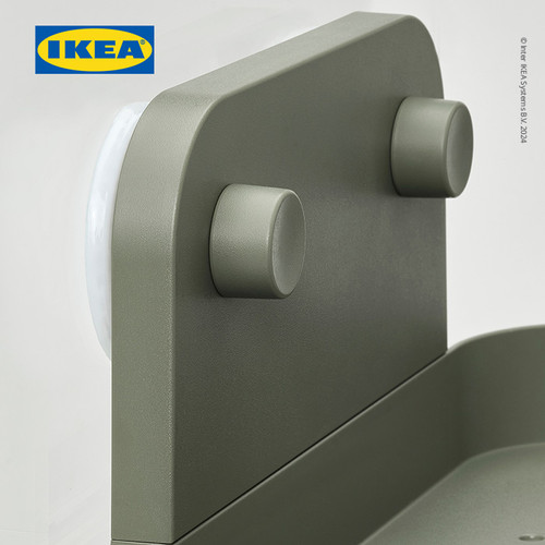 IKEA OBONAS Rak Dinding Dengan Plastik Hisap 28cm