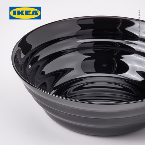 IKEA NATBARB Mangkuk Keramik Hitam 14cm