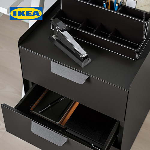 IKEA TROTTEN Unit Laci Beroda Dengan 3 Laci Hitam 40x47x56 cm