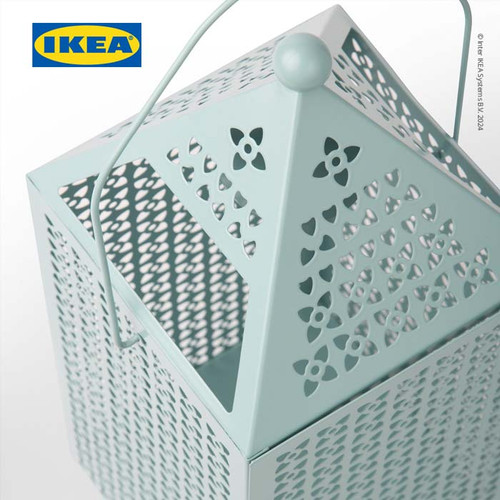 IKEA GOKVALLA Lentera Untuk Lilin Blok Minimalis Biru 41x16x16 cm