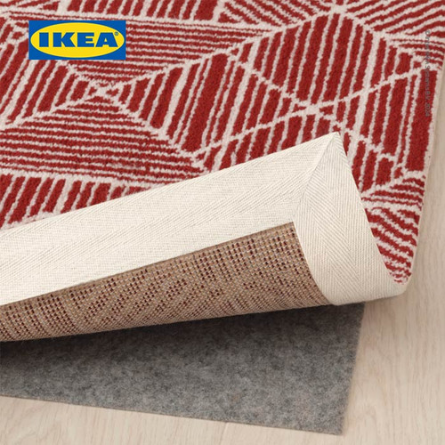 IKEA AVLOPPSBRUNN Karpet Bulu Tipis Merah Geometris 120x180 cm