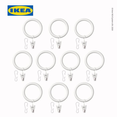 IKEA SYRLIG Gelang Gorden Dengan Klip Pengait 38 mm Isi 10pcs