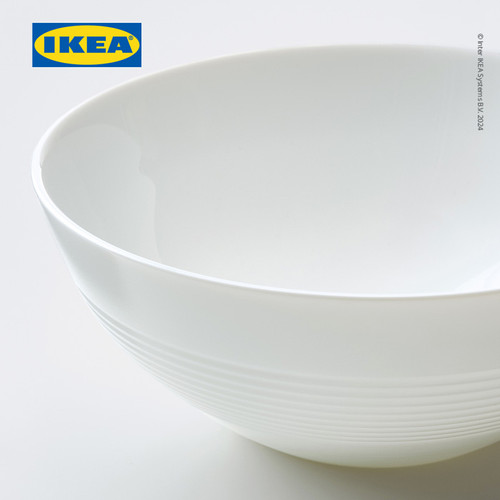 IKEA FAVORISERA Set Piring Mangkok Saji Putih Isi 12pcs