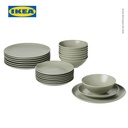 IKEA FARGKLAR Set Piring Mangkok Saji Isi 24pcs