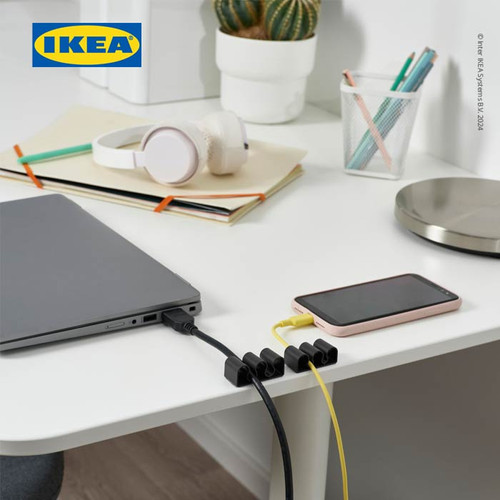 IKEA KALKSTUFF Dudukan Kabel / Organizer Abu-ABu Set Isi 3pcs