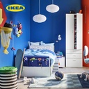 IKEA SLAKT Rangka Tempat Tidur Anak Dengan Dasar Kayu Berpalang Putih