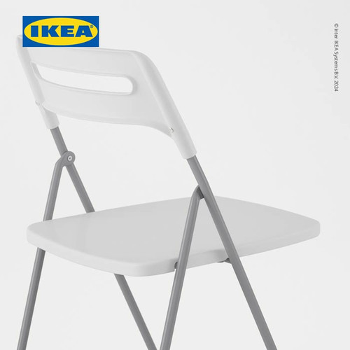 IKEA NISSE Kursi Lipat Putih Minimalis dengan Sandaran Punggung