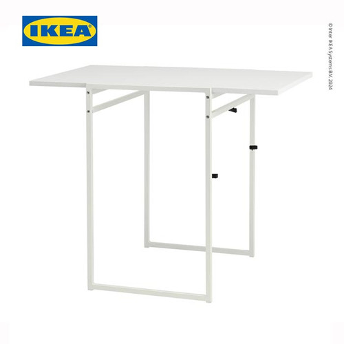 IKEA MUDDUS Meja Makan Dengan Daun Meja Lipat Putih 48/92x60 cm