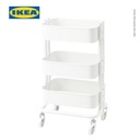 IKEA RASHULT Troli Dapur dengan 3 Rak Serbaguna 28x38x65 cm