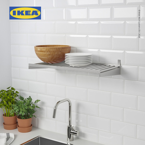 IKEA KUNGSFORS Rak Dapur Dinding Bahan Baja Tahan Karat 60 cm