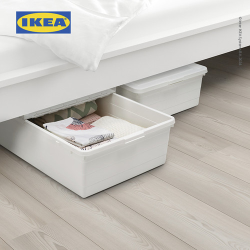 IKEA SOCKERBIT Kotak Penyimpanan Dengan Penutup Putih 50x77x19 cm