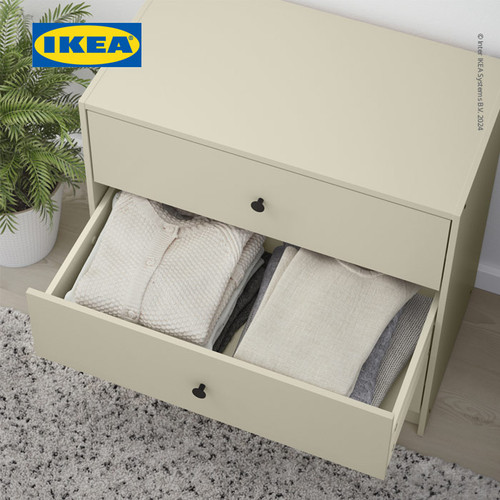 IKEA GURSKEN Lemari 3 Laci Minimalis Krem Muda 69x67 cm