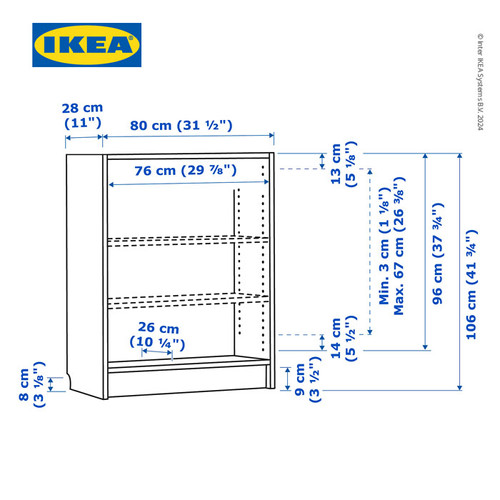 IKEA BILLY Rak Buku Minimalis Putih Berkualitas 80x28x106 cm