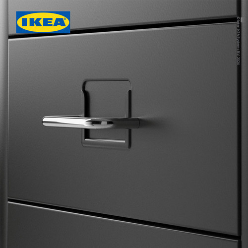 IKEA HELMER Unit Laci Beroda Mudah Dipindahkan Hitam 28x69 cm