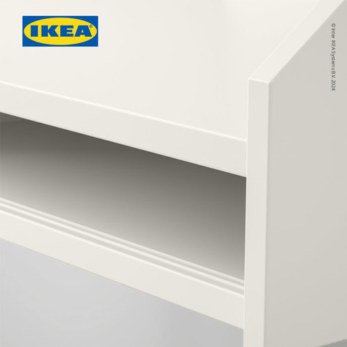 IKEA HAUGA Meja Kerja / Belajar Dengan Penyimpanan Putih 100x45 cm